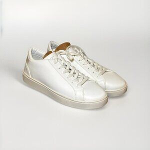 Thousand Fell Lace Up Vegan Leather Sneakers, Women's 7.5 (White/White)